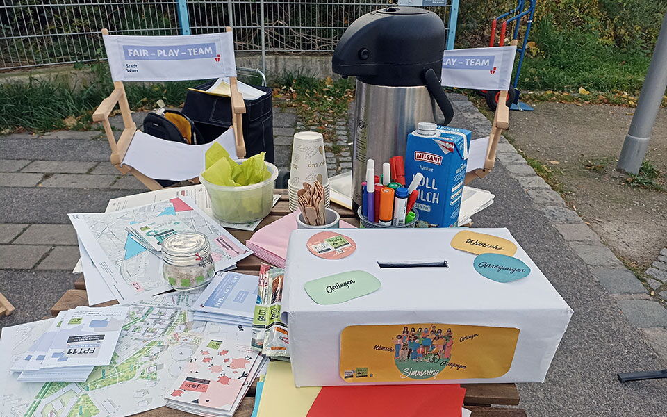 Unser Material für das Herbst-Café im Hyblerpark