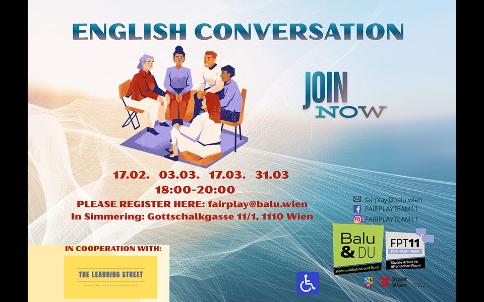 Flyer für die Veranstaltung "English Conversation"
