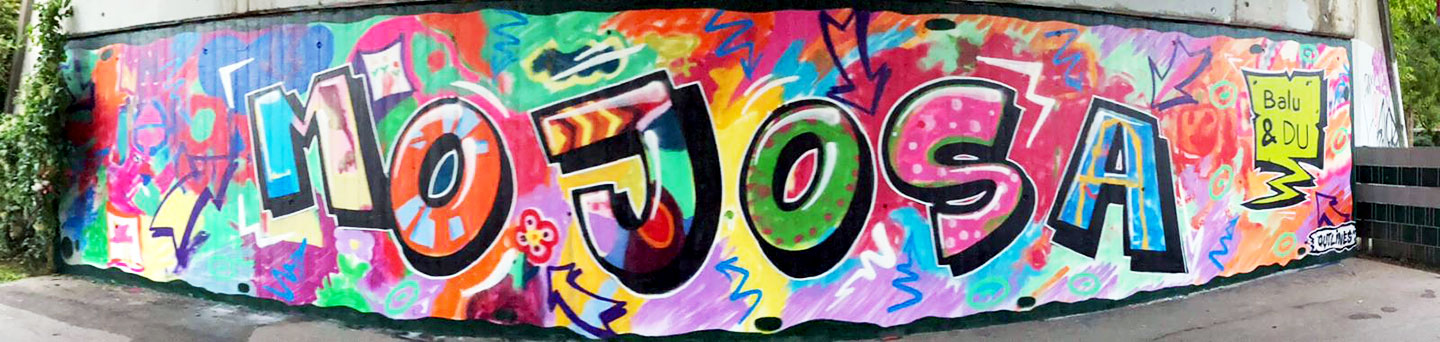 Das mojosa-Logo als Graffiti Das mojosa-Logo als Graffiti