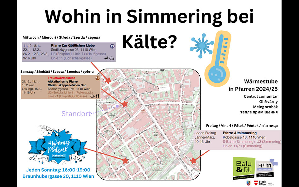 Infografik: Wohin in Simmering bei Kälte? Infografik: Wohin in Simmering bei Kälte?